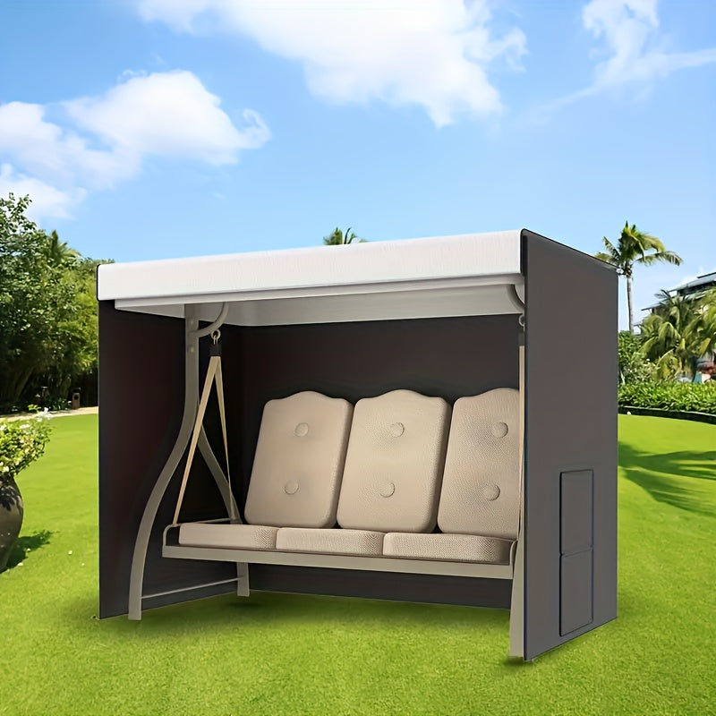 Heavy Duty Outdoor Swing Cover for 2/3 Seat Patio Furniture Waterproof Oxford Cloth Black