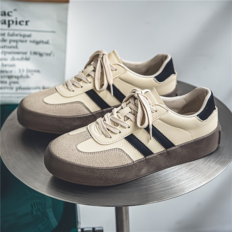 Men's Low Top Skate Shoes Breathable Non-Slip Lace-Up Casual Outdoor Footwear