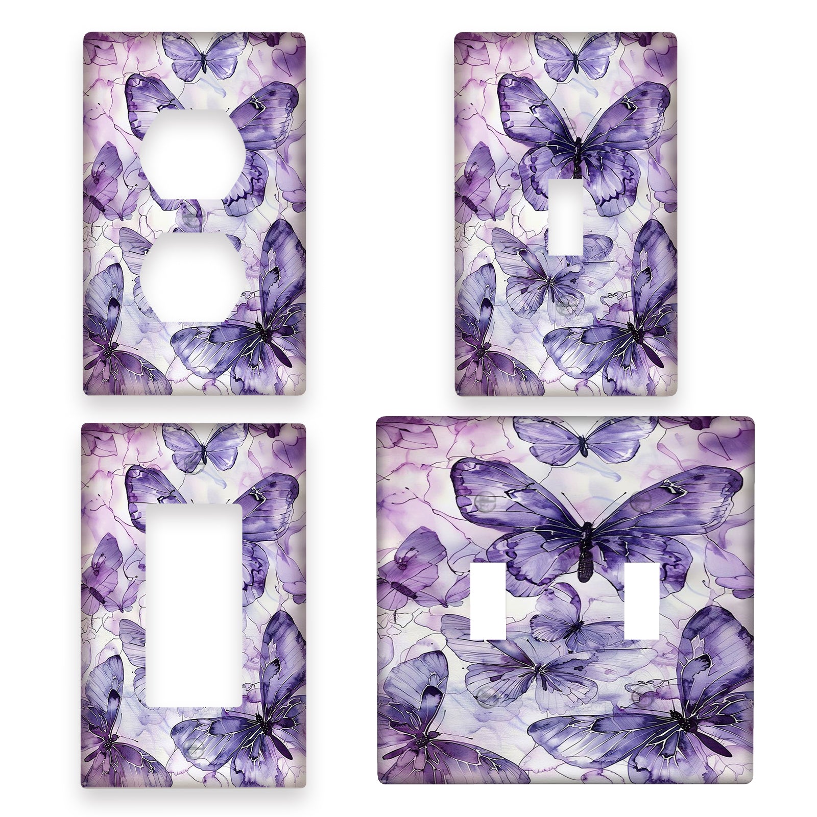 Purple Butterfly Light Switch Cover for Bathroom and Bedroom Easy to Install