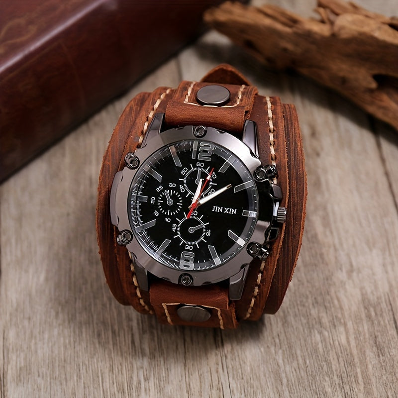 Men's Retro Style Casual Watch with Punk Vintage Design