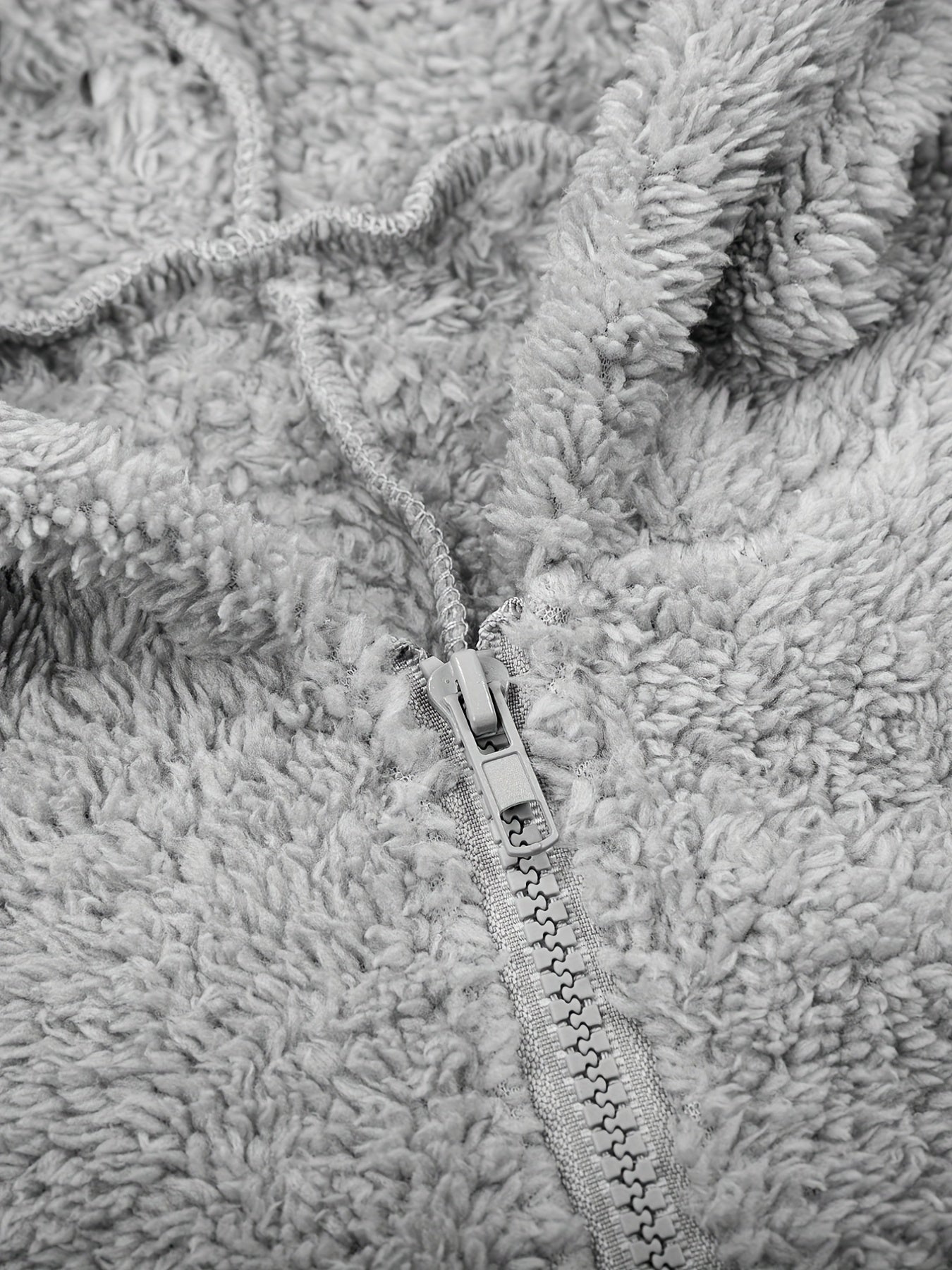 Kattalarlar uchun mo'ljallangan Fuzzy kapushonli pijama kombinezonlari, musiqa festivallari uchun mikro elastik polyester, bir rangli uyqu kiyimi