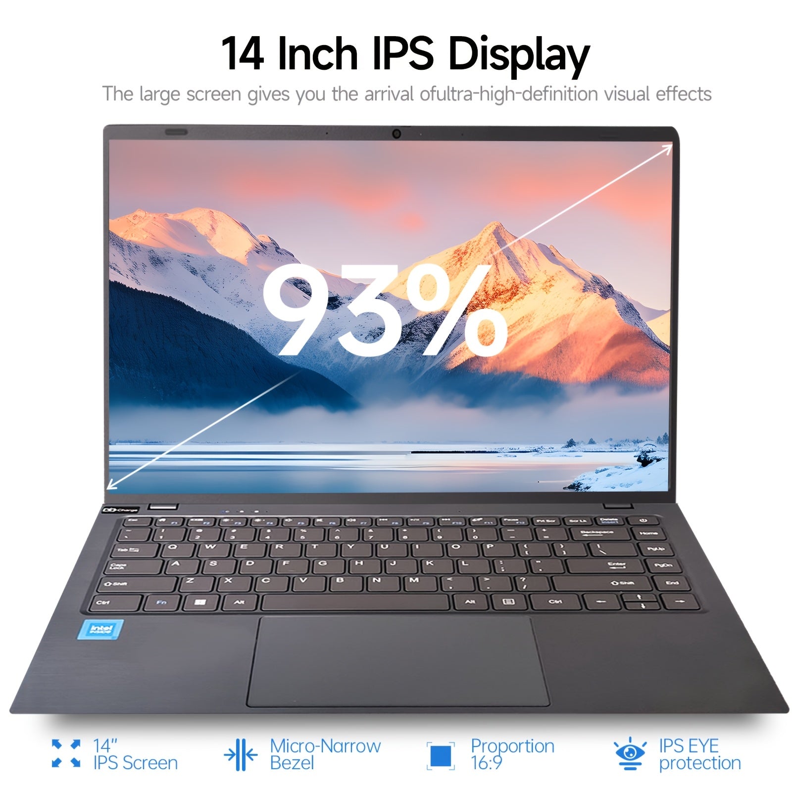 Portátil de negocios de 14 pulgadas con 8GB de RAM, 256GB SSD, pantalla FHD, Wi-Fi, USB, cámara frontal
