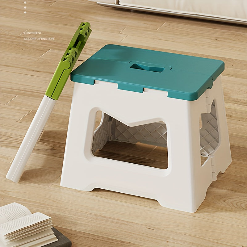 Taburete de plástico plegable, cuadrado, compacto, para cocina, baño y camping