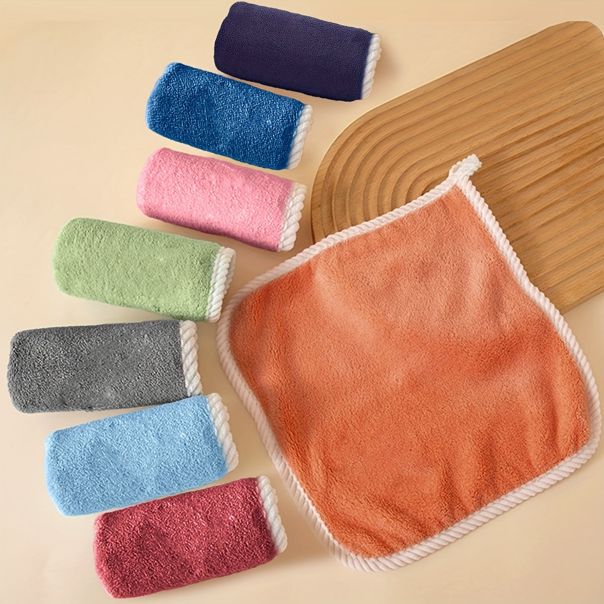 Set of 12 Microfiber Cleaning Cloths with Hanging Loop for Kitchen Bathroom and Toilet