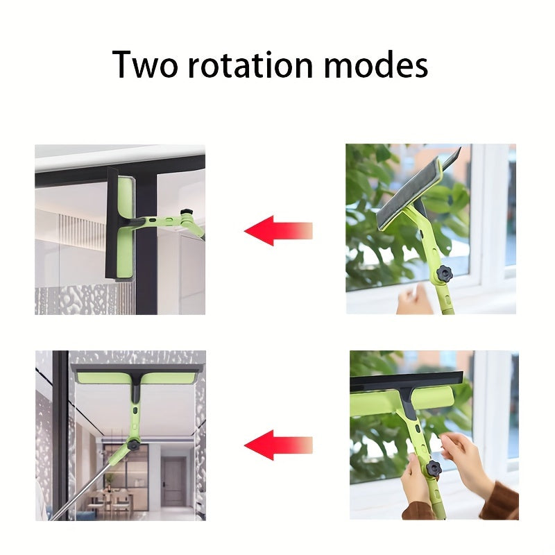 Limpiacristales doble cara extensible con raspador giratorio para limpieza de cristales y suelos