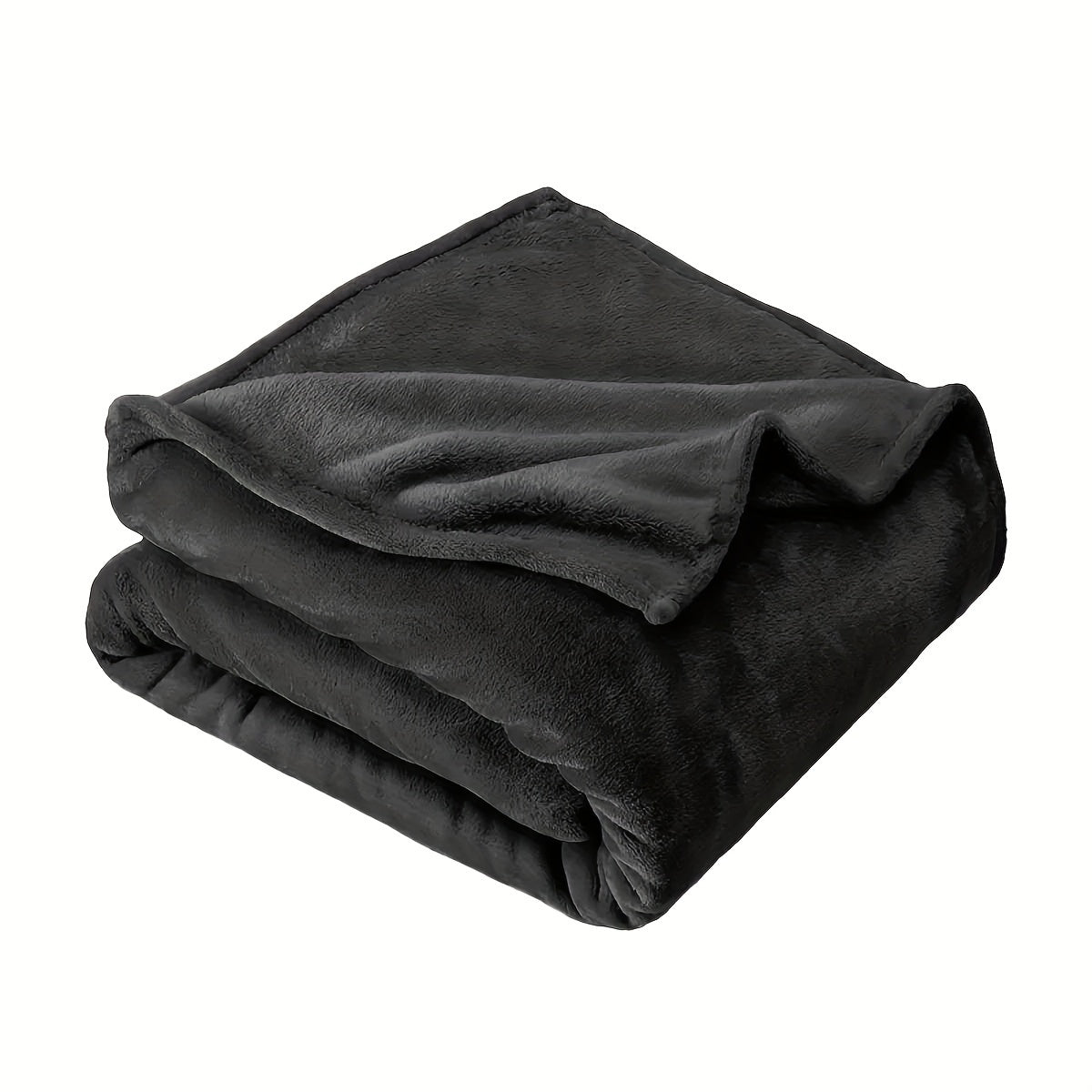 Black Taffeta Blanket Ultra-Soft Thick All-Season Bed Throw Nap Pet Solid Color
