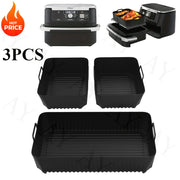 Qayta ishlatiladigan 3 ta silikon havo fritöz uchun linzalar to'plami, yopishqoq bo'lmagan pishirish panjaralari uchun