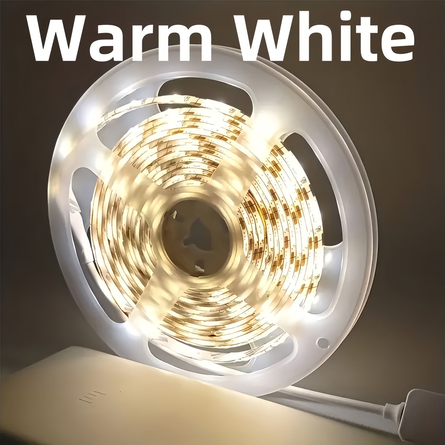 Светодиодная лента USB для подсветки телевизора и домашнего декора, гибкая лента (5В) в белом/теплом белом цвете для спальни, шкафа, кухни DIY - можно резать, самоклеящаяся, не требует батареек - длина