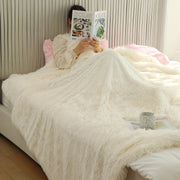 Bohemian Plush Throw Blanket Cozy Soft Warm for Couch Bed Outdoor Gift