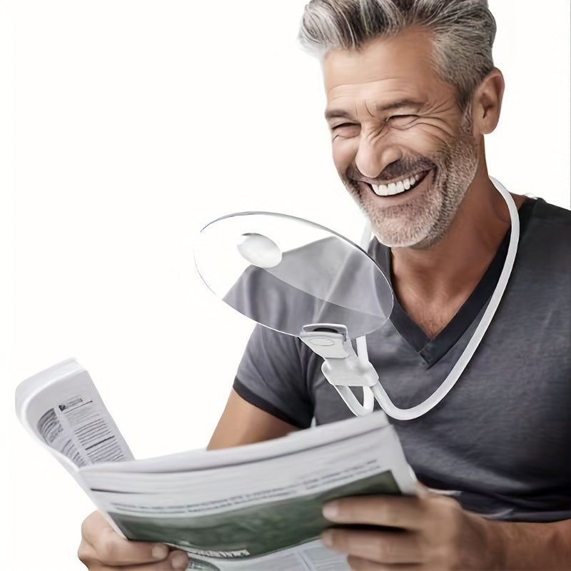 3-in-1 HD Magnifying Glass 13cm Diameter Handheld Neck-Mounted Desktop for Reading Sewing Inspection