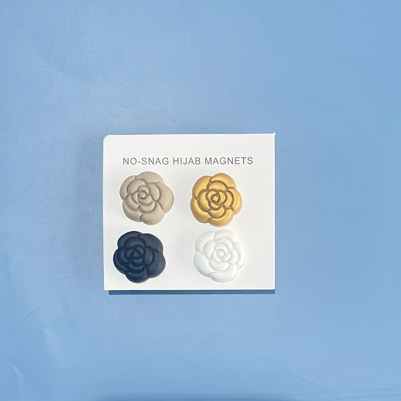 Set of 4 Middle Eastern-Inspired Magnetic Brooches for Scarves and Hijabs