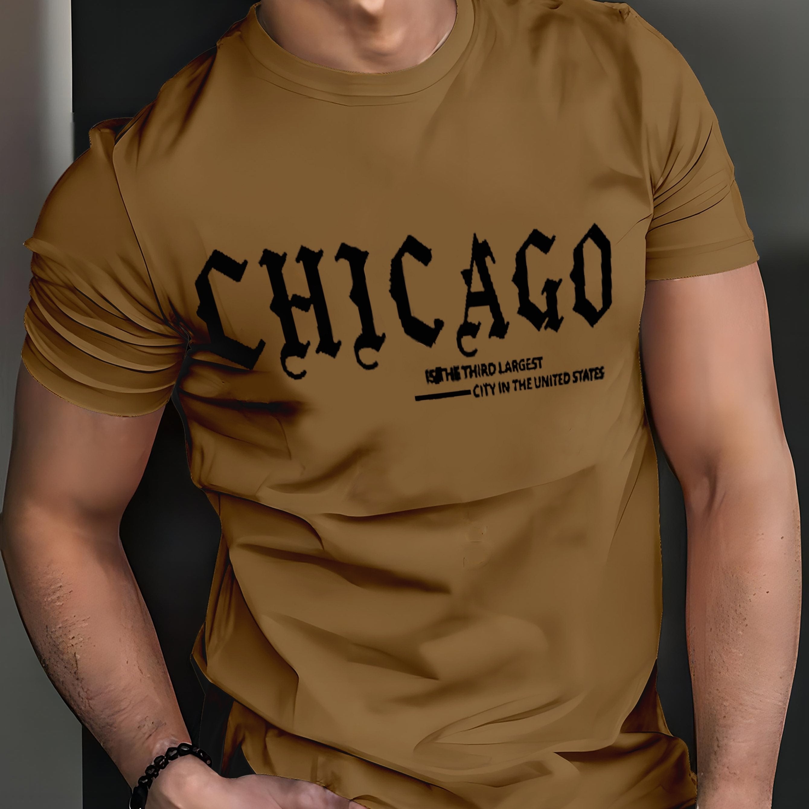 Мужская футболка с коротким рукавом и круглым вырезом большого размера, легкая летняя повседневная, полиэстер, принт