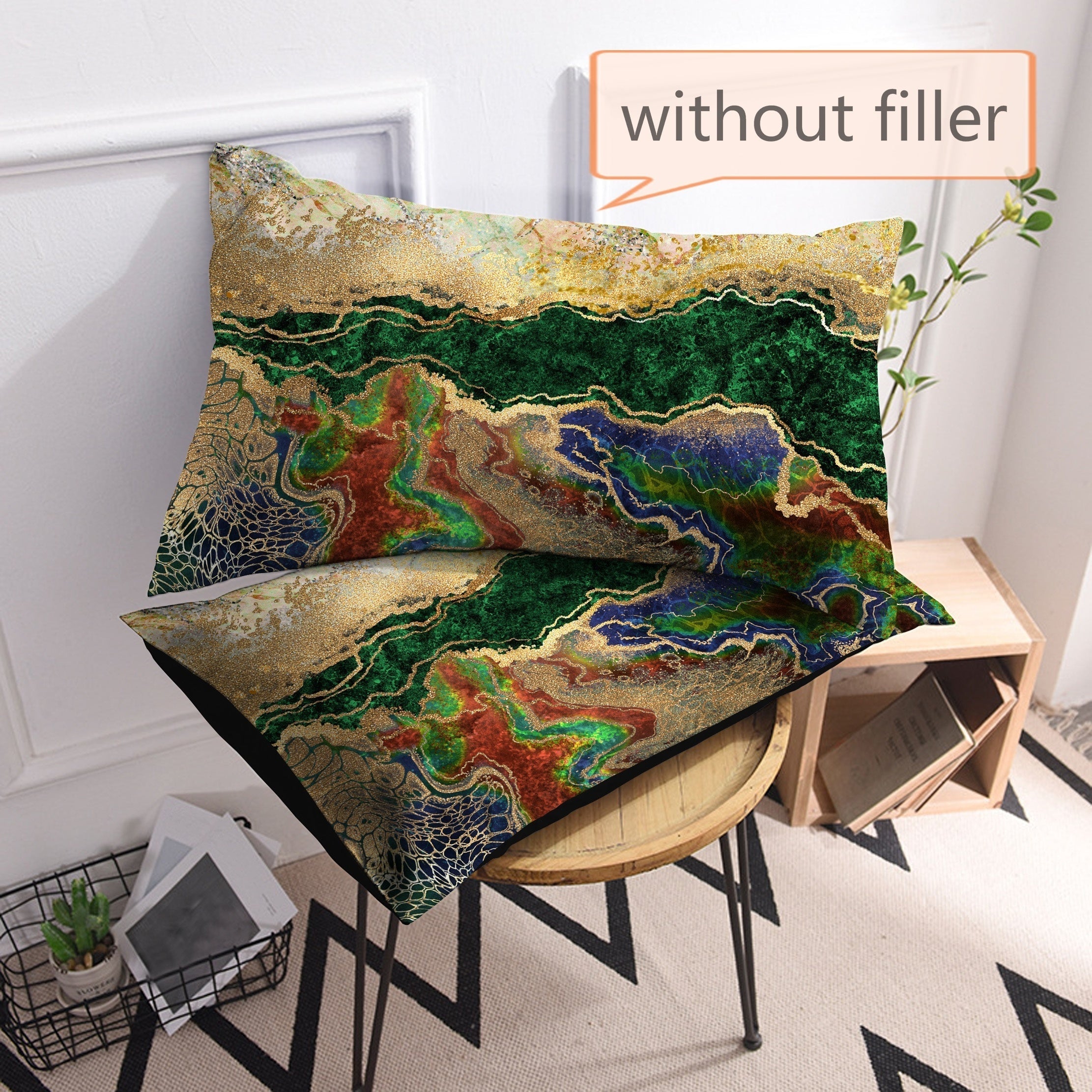 Textured Printed Pillowcase Set of 2 Soft Breathable Home Decor Covers