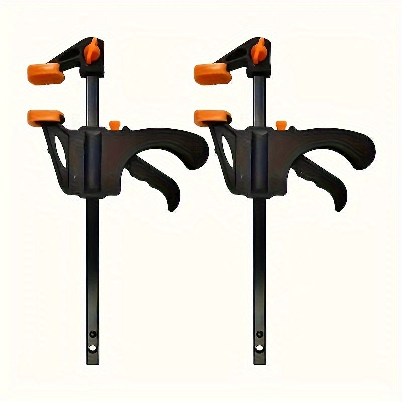 6-Piece Quick Release F-Style Clamps Set with 10.16cm Adjustable Ratchet Rod for Carpentry and Metalworking