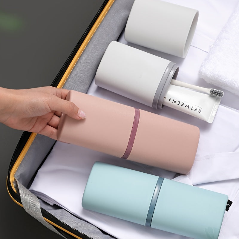 Portable Toothbrush Holder Case Travel Toothbrush Storage Box with Mouthwash Compartment