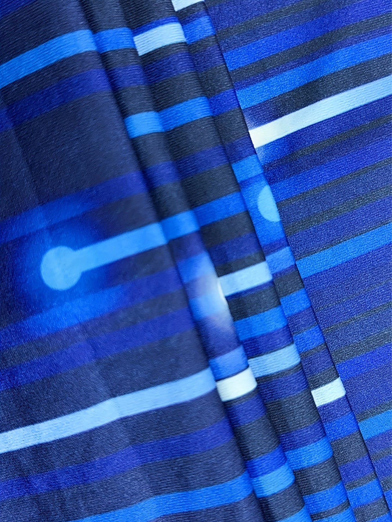 Women's Dress Mesh Panel Striped Starry Print Crew Neck 3/4 Sleeves