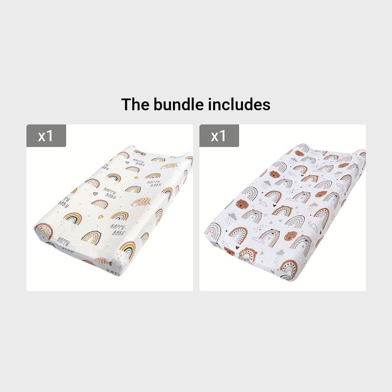Baby Fitted Sheet with Plush Printed Design for Crib and Diaper Changing Pad