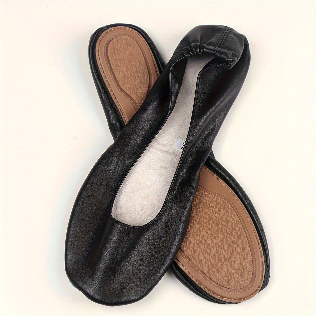 Women's Non-slip Foldable Ballet Shoes Beige Black Gold Silver Indoor Outdoor