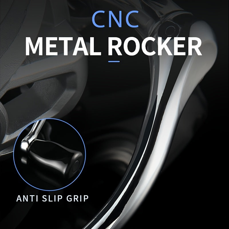 All-Metal Spinning Fishing Reel with Oscillating Arm Stainless Steel Ambidextrous 70mm