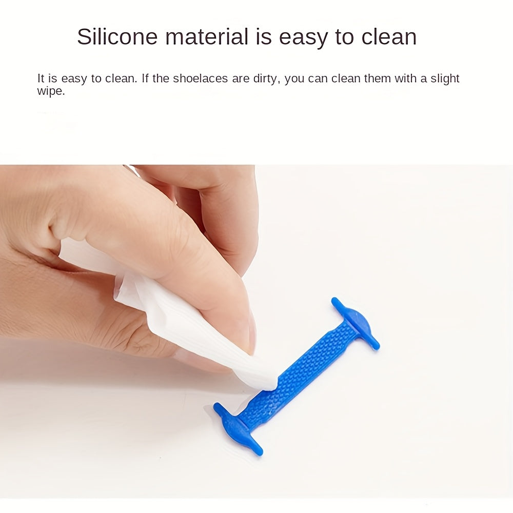 Unisex Elastic No-Tie Shoelaces for Sneakers Canvas Shoes 16 Pieces