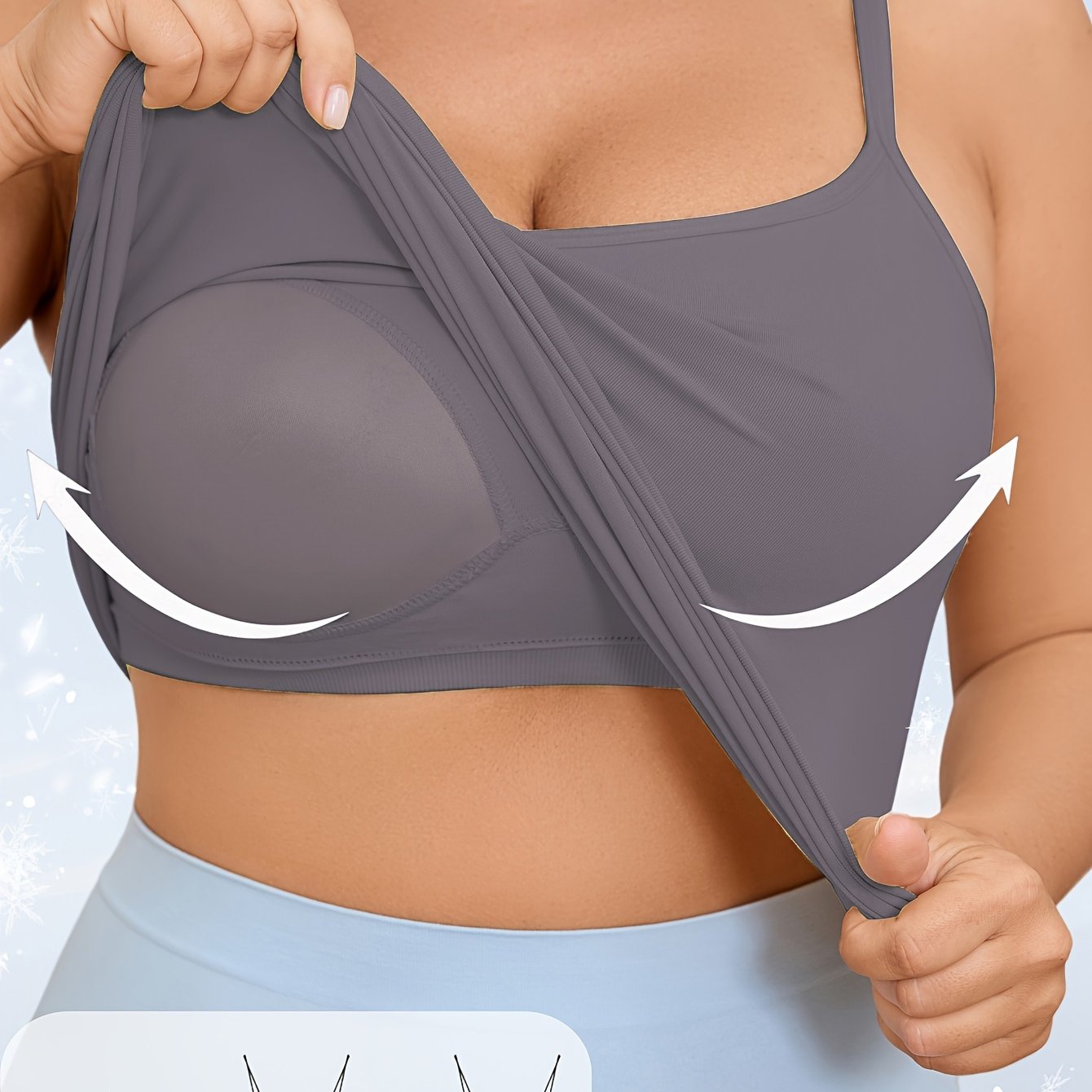 Plus-Size Seamless Elastic Camisole with Built-in Pads for Women