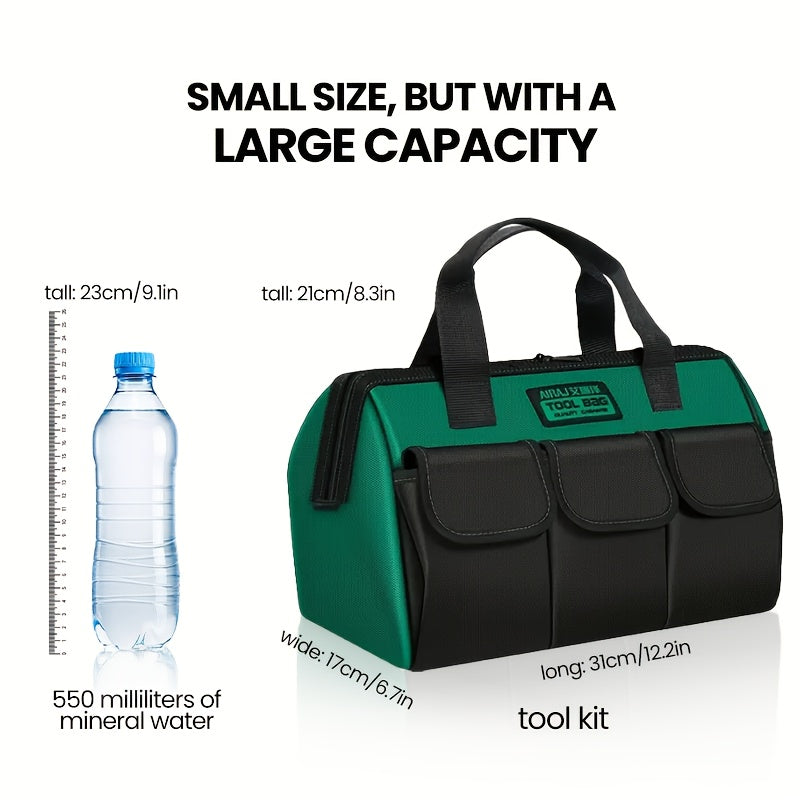 Прочный инструментальный мешок 33 см из Oxford ткани, портативный ручной для электриков и столяров, зеленый, черный