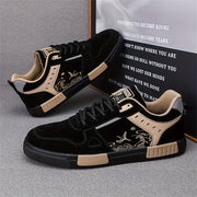 Men's Summer 2024 Breathable Dragon Design Sneakers Black Beige Rubber Sole