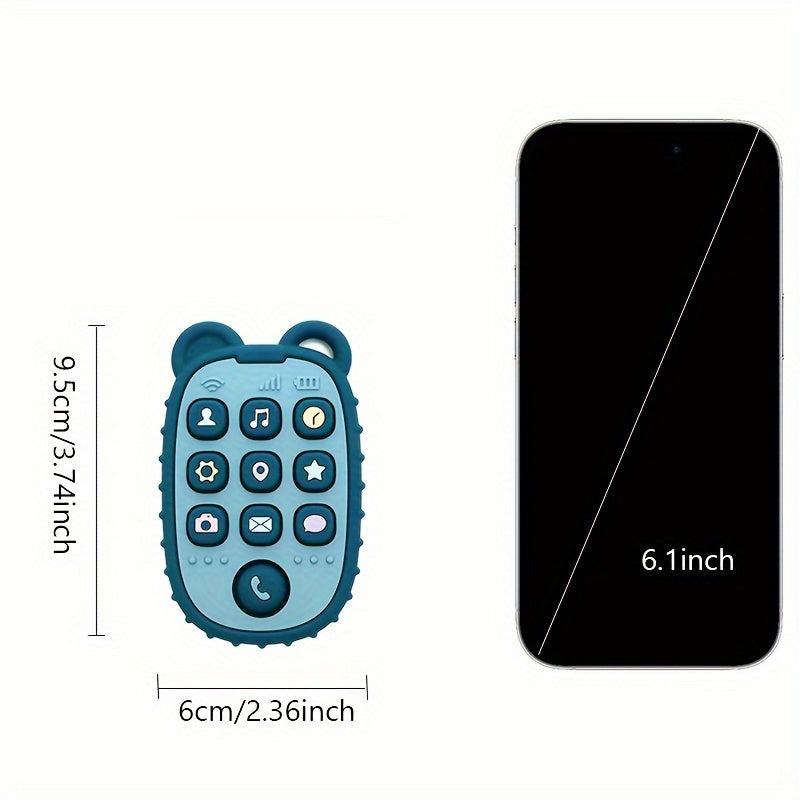 Silicone Teether Phone Shape BPA Free Soft Textured Baby Teething Toy