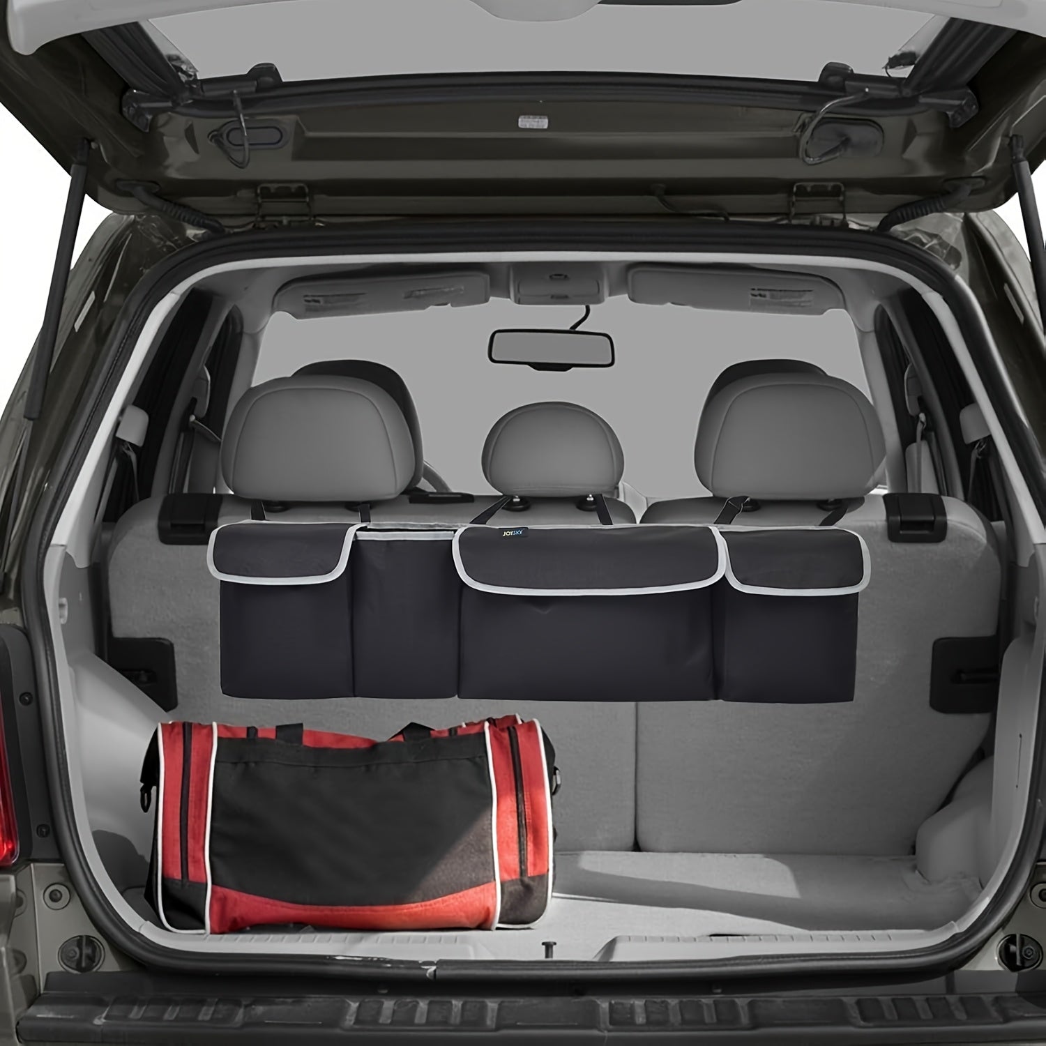 Organizador de asiento trasero para coche, bolsa de almacenamiento plegable de tela Oxford con bolsillos