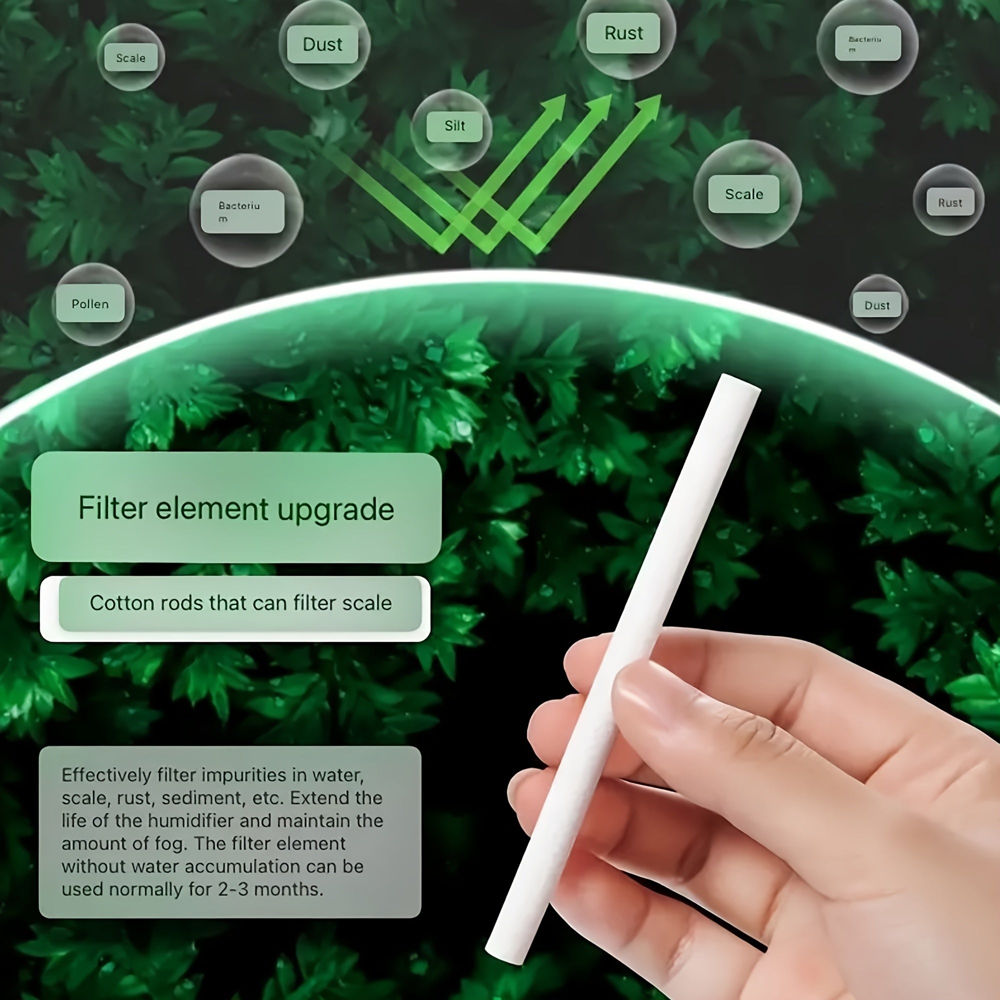 10 dona Atomized Humidifier paxtali tamponlar, so'radigan filtr, gubka tayoqcha