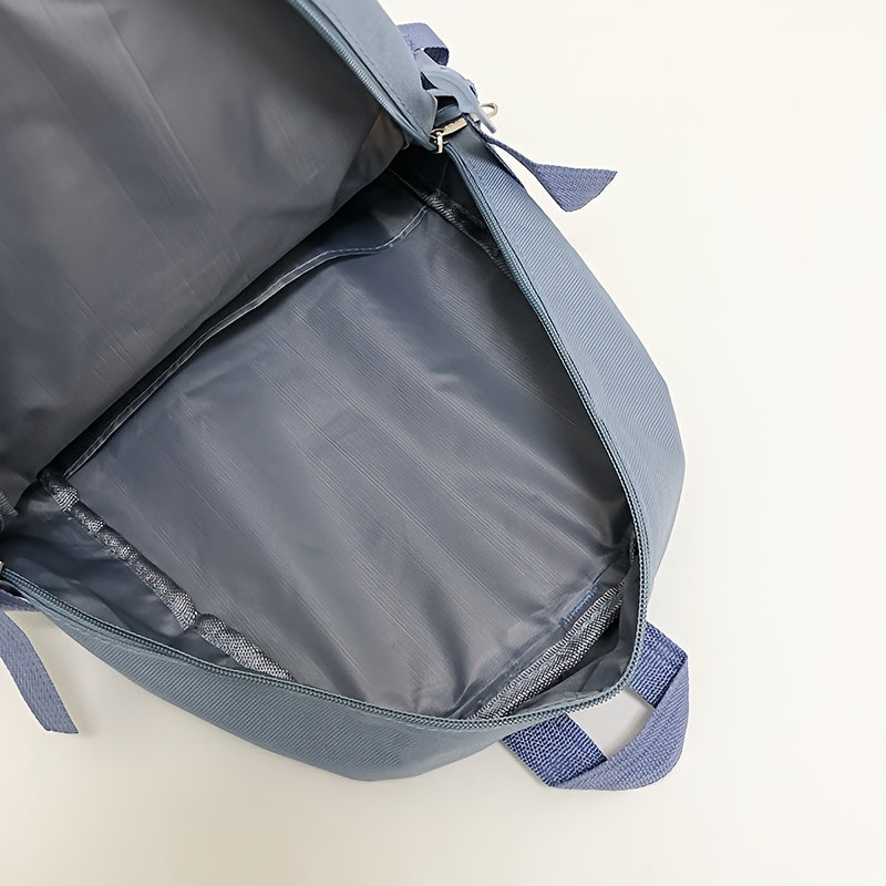 4-Piece Nylon Backpack Set for School Travel with Adjustable Straps and Zipper Closure