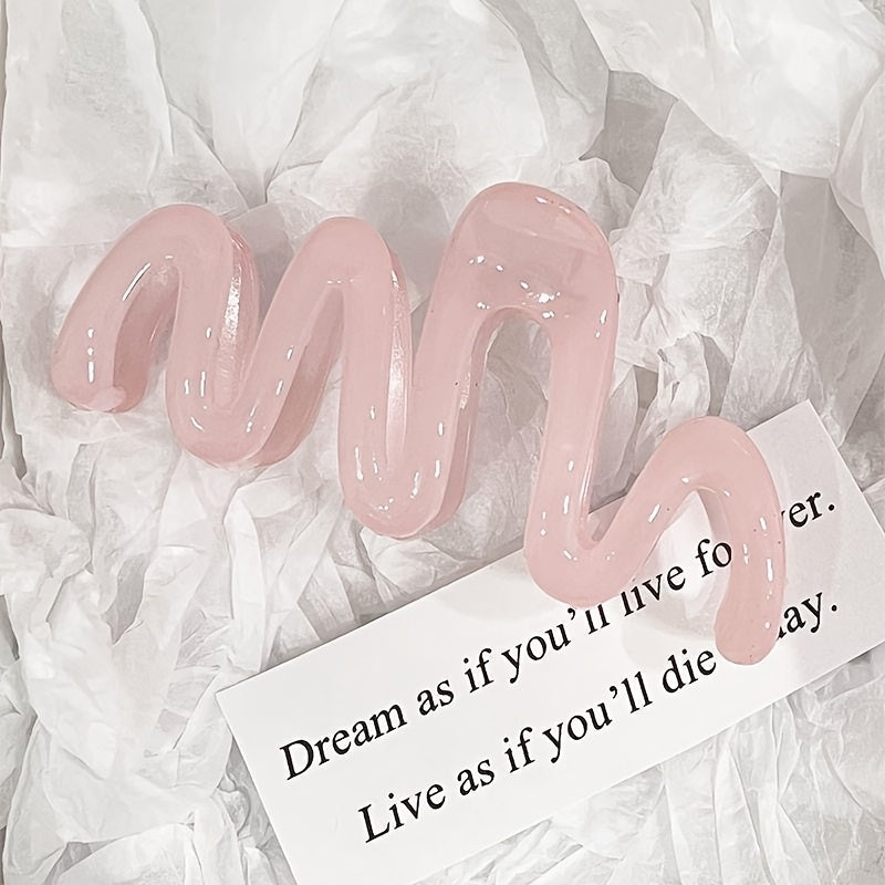 Wave-Shaped Resin Hair Claw Clips for Ladies and Girls Daily Use and Gifts