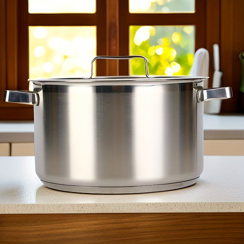 Olla de acero inoxidable de doble oreja de 24cm para guisar y cocinar