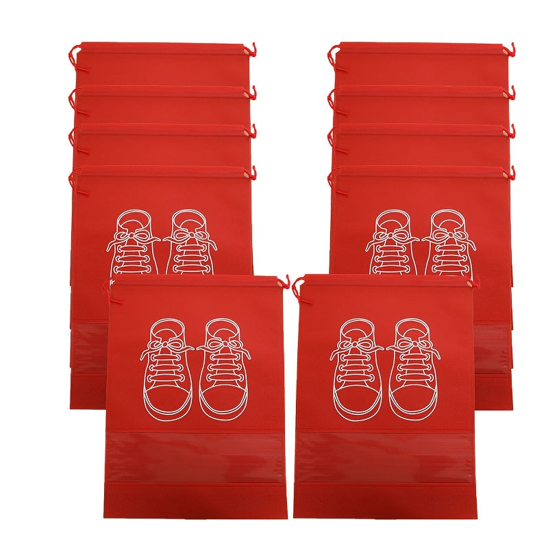 10-to'plam poyabzal saqlash sumkalar, suv o'tkazmaydigan, chiziqli chiziqli sumkalar, sayohat va tashkilot uchun