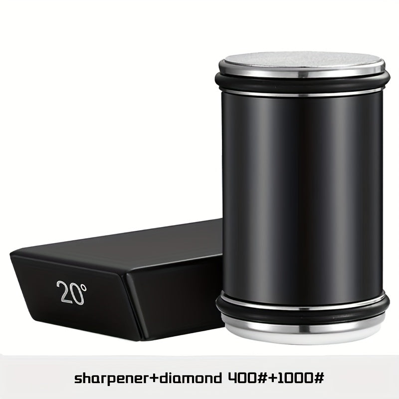 Магнитный набор для заточки ножей с прямым лезвием с алюминиевой основой двойного угла, включает камни зернистостью 400 и 1000 грит