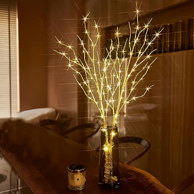 Fairy Light String with Birch Branches 78.74cm 50 LED Battery Operated for Home Decor Holidays Parties