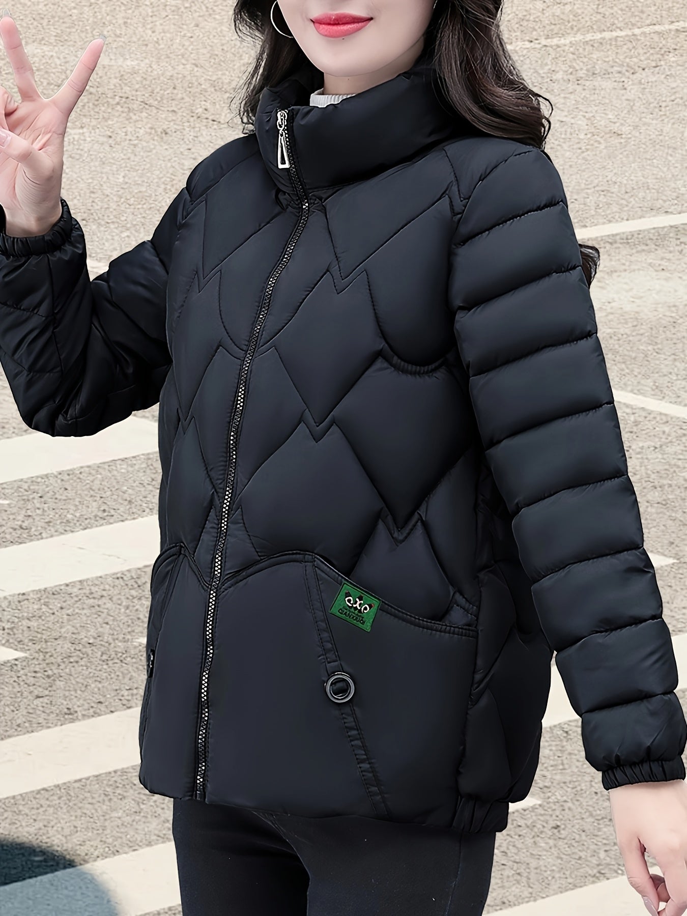 Women's Embroidered Polyester Ruffle Sleeve Coat with Pleated Hem