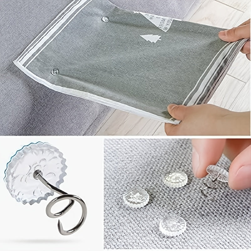 30 Pieces Transparent Polypropylene Sofa Cushion Twisted Nails and Invisible Fixing Clips