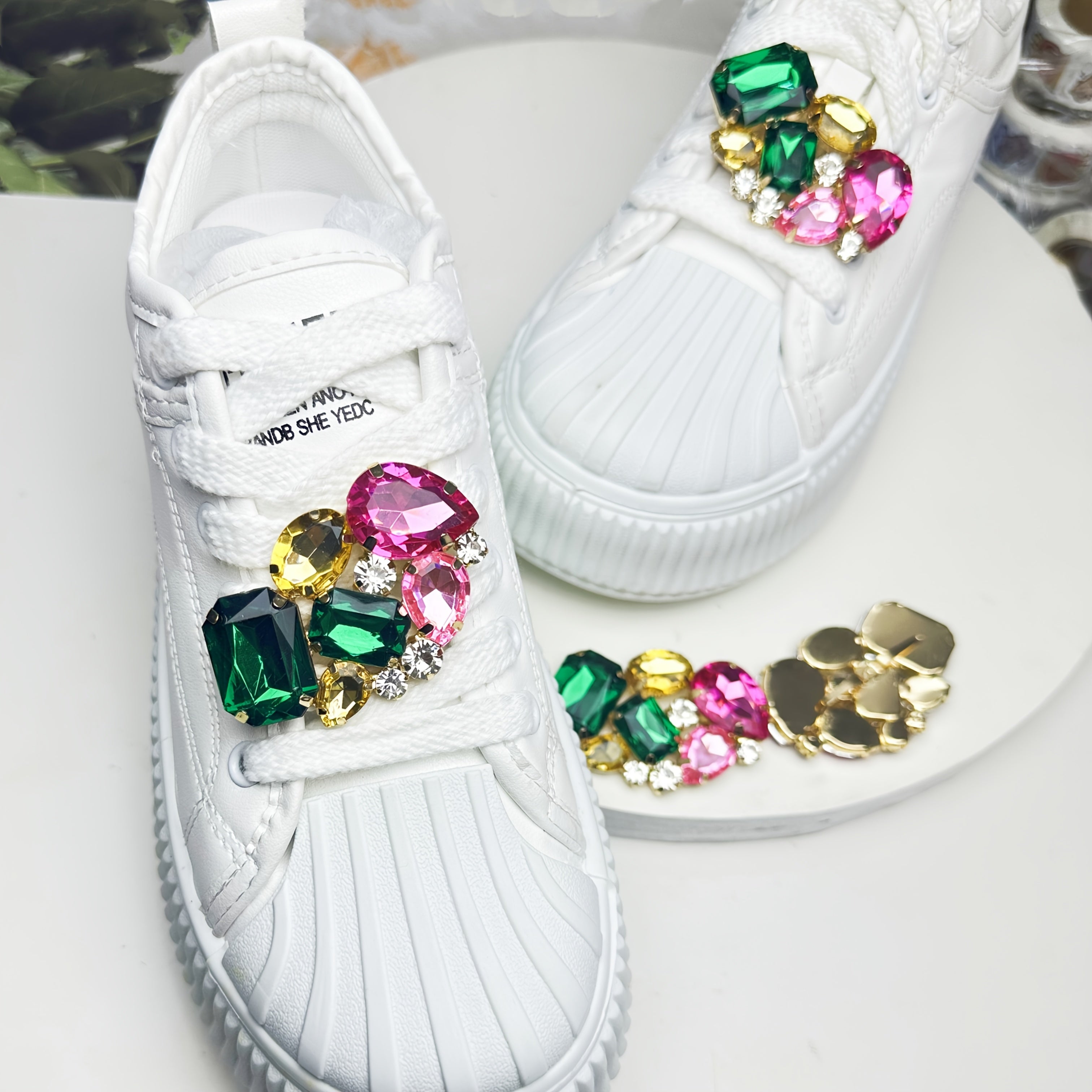 Unisex Acrylic Rhinestone Shoe Charms Removable Decor Shoe Accessory