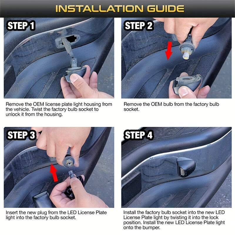 2pcs LED License Plate Lights for Silverado Tahoe Yukon XL Replacement