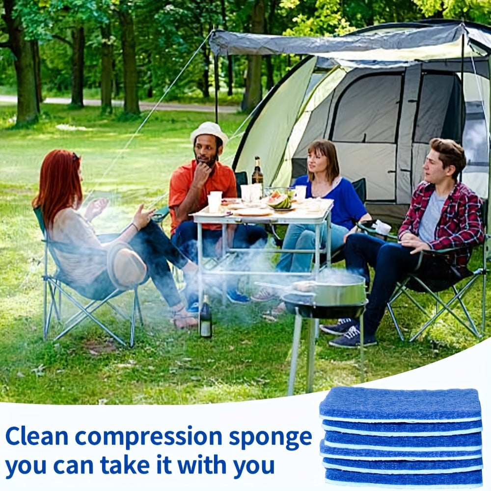 Pack of 7 or 13 Eco-Friendly Compressed Wood Pulp Dishwashing Sponges for Kitchen Cleaning