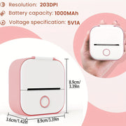 Mini Thermal Printer Portable Wireless Sticker Maker Black and White Printing