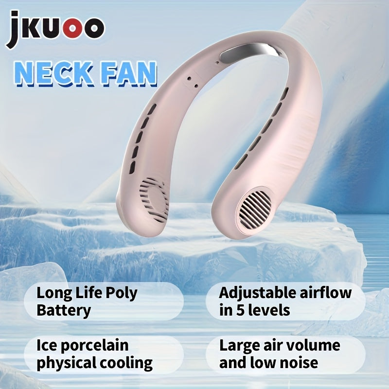 Portable USB Fan with 5 Adjustable Speeds, Rechargeable Battery, Lightweight Ergonomic Design for Travel and Outdoor Use