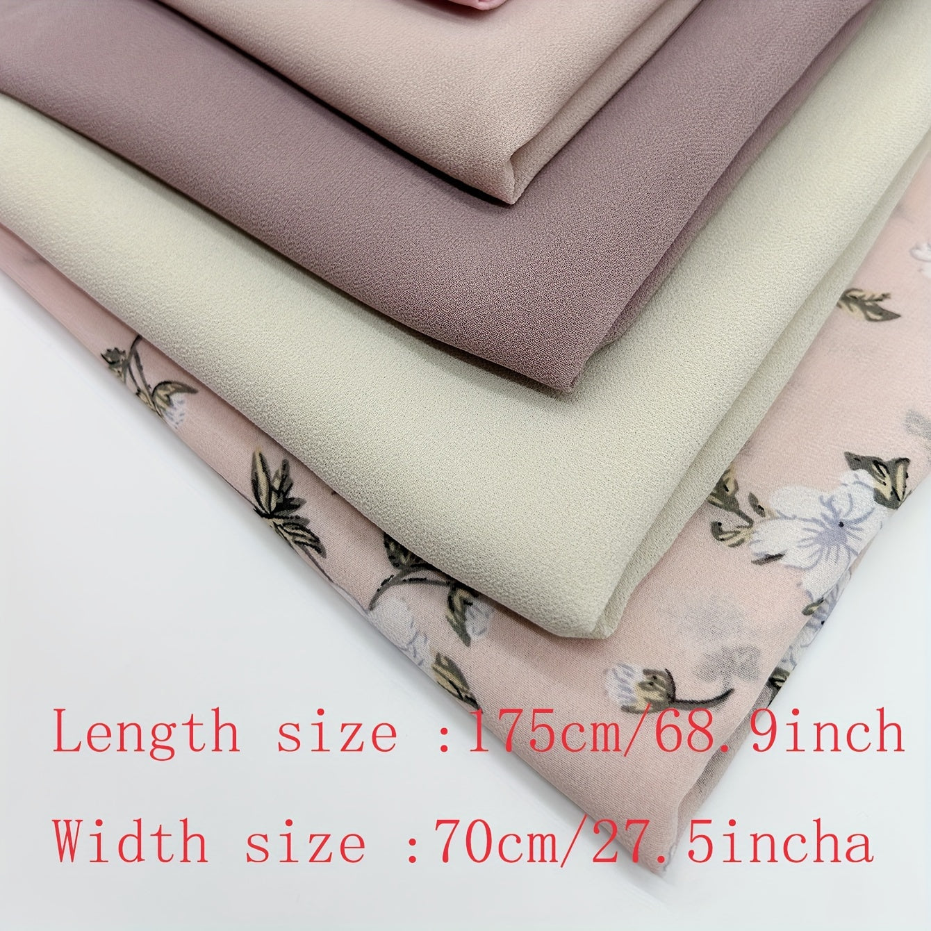 Boxed Muslim Headscarves Set with 5 Chiffon Solid and Printed Scarves and Clips