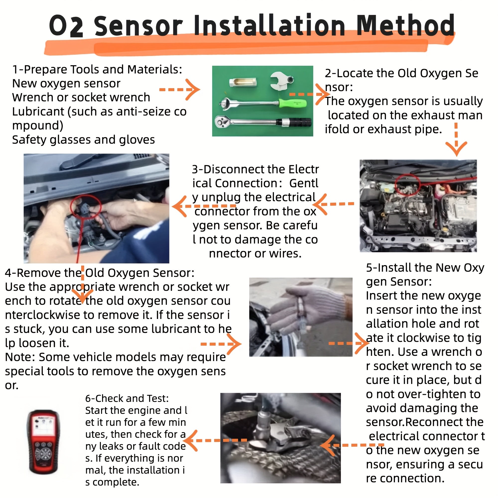 Downstream Oxygen Sensor for SUV and Truck Diesel Gasoline Compatible