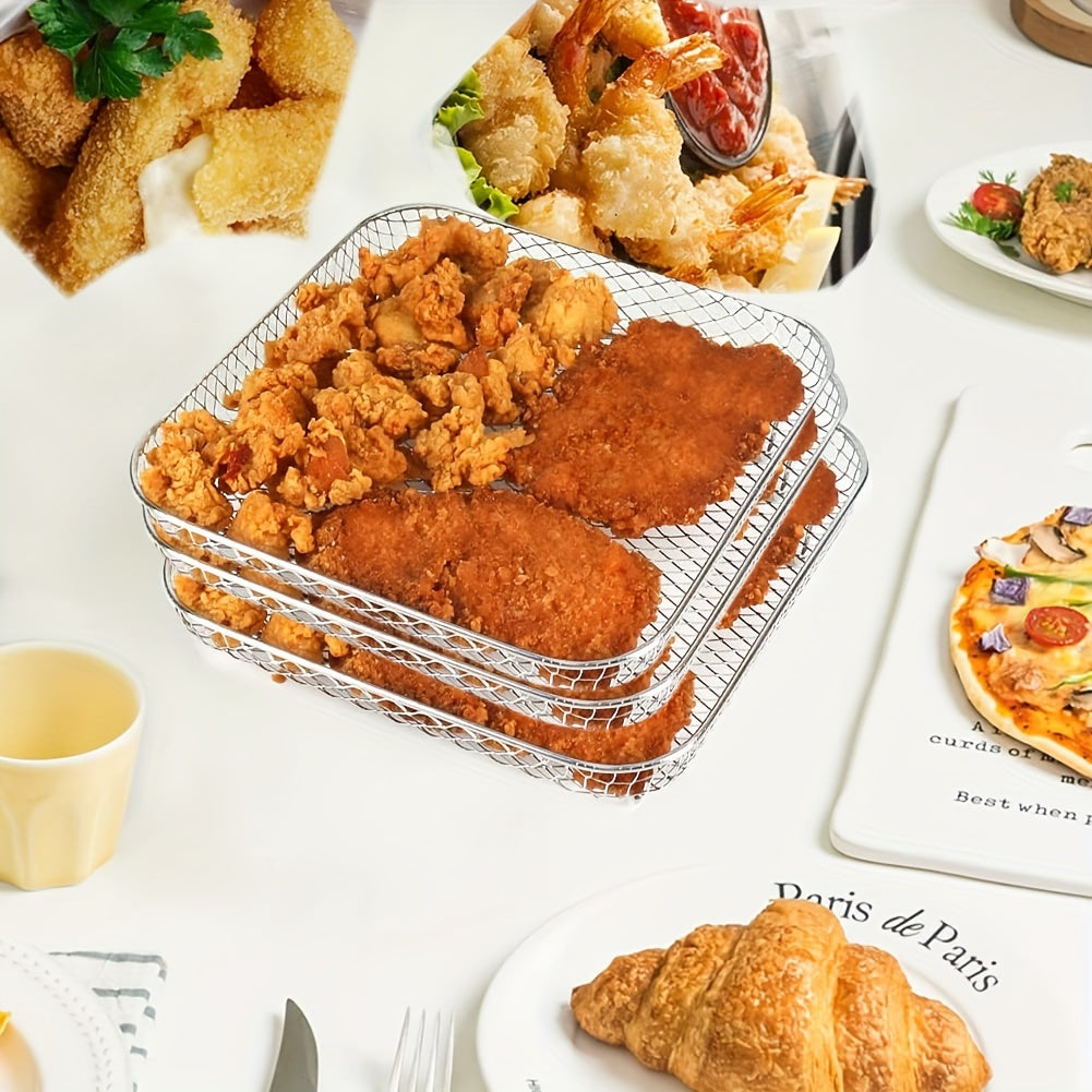 Juego de rejillas de acero inoxidable cuadrado para freidora de aire y deshidratador para modelos de 20.32 cm