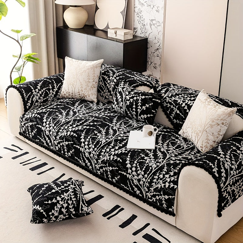 Chenille Jacquard Sofa Cover Non-slip Anti-Cat Scratch All-Season Furniture Protector