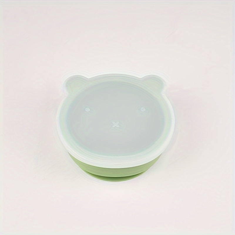 Kids' Silicone Feeding Bowl Set with Lid and Suction Base for Independent Eating