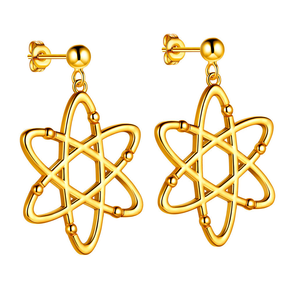 Science-Themed Dangle Earrings with Atom Design for Biology and Chemistry Enthusiasts