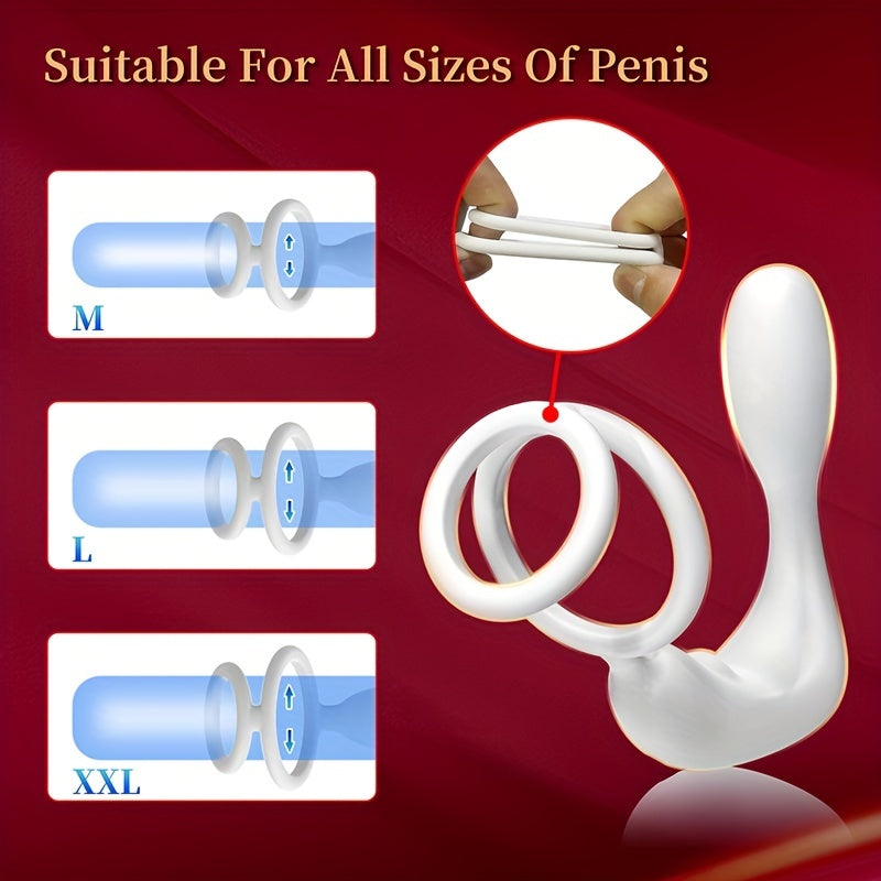 Male Prostate Massager Vibrating Anal Plug with Cock Ring 12 Modes